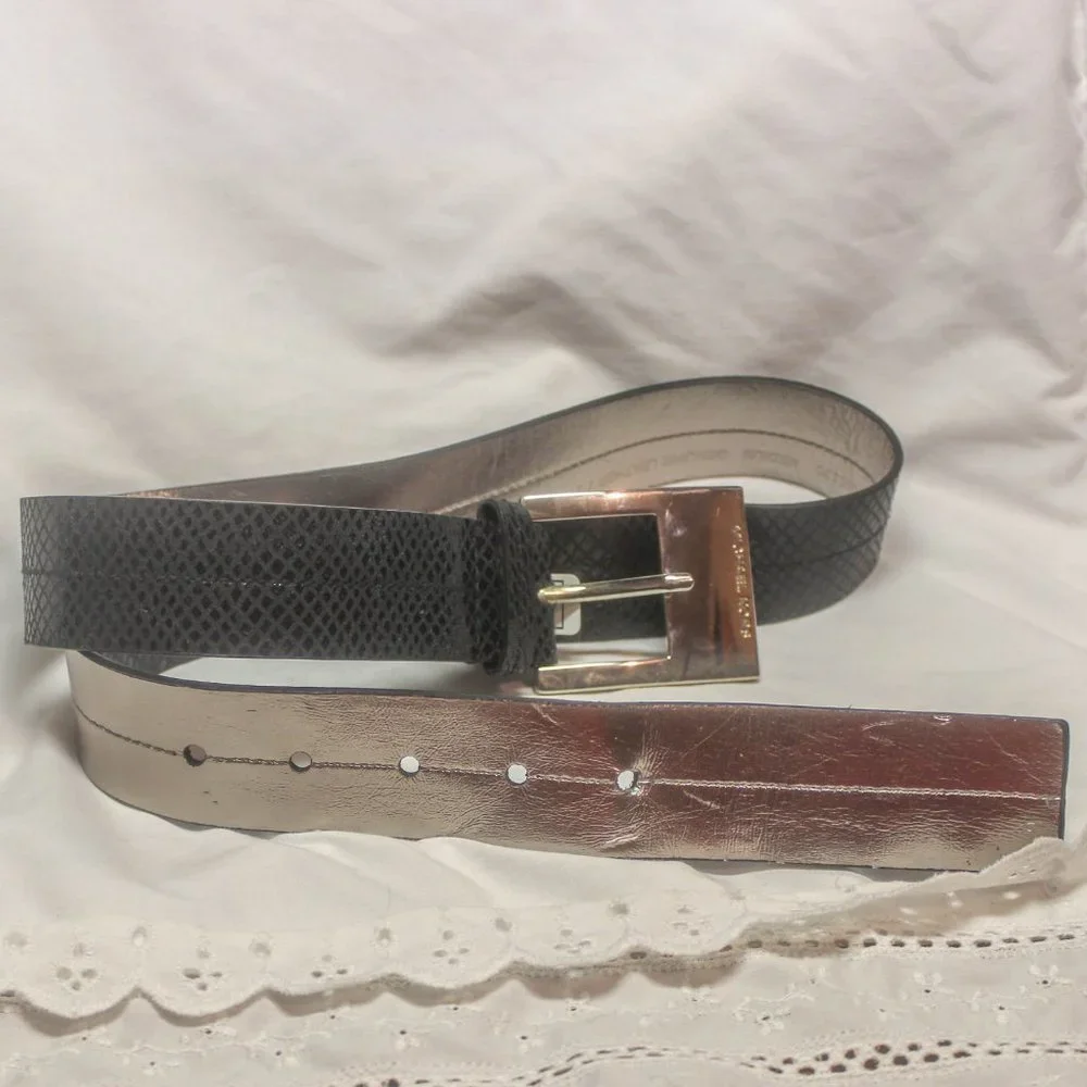 Michael Kors Black Leather Belt Size Medium